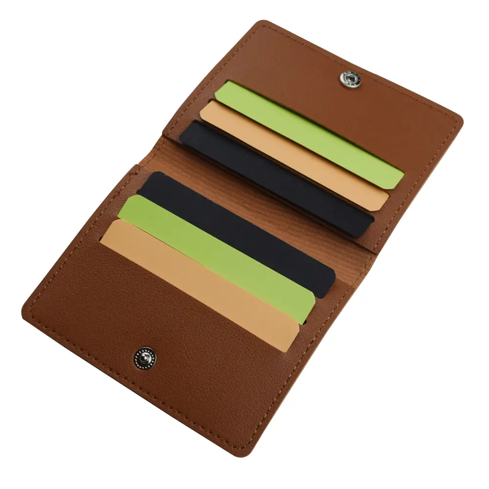 Portable Multi Slot Card Holder Organizer PU Leather Wallet Money Bag Coin Purse with Snap Closure Storage Bag