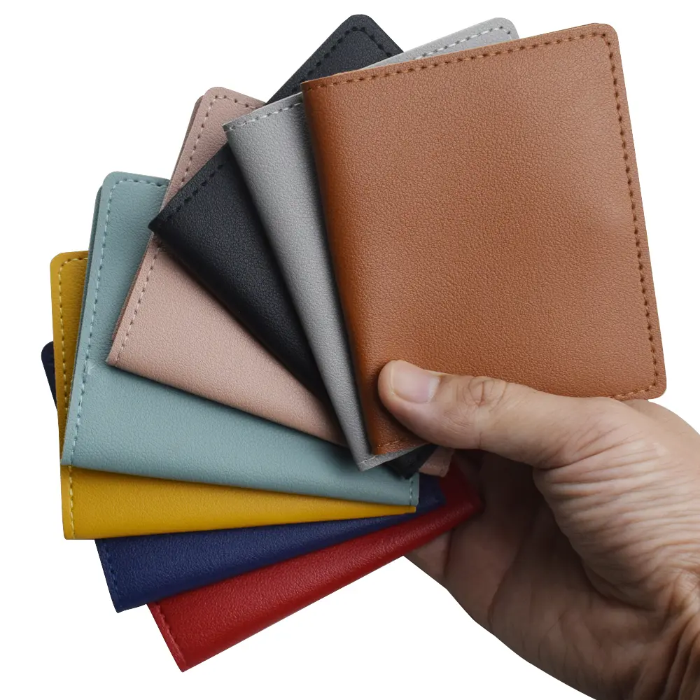 Portable Multi Slot Card Holder Organizer PU Leather Wallet Money Bag Coin Purse with Snap Closure Storage Bag