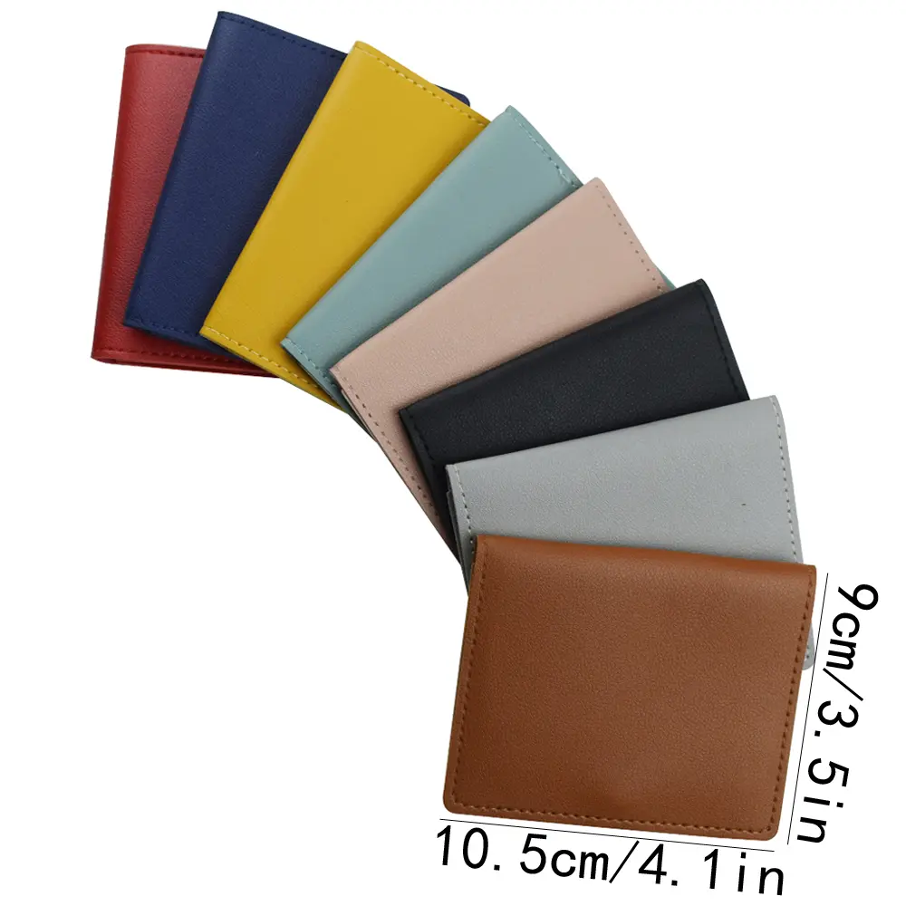 Portable Multi Slot Card Holder Organizer PU Leather Wallet Money Bag Coin Purse with Snap Closure Storage Bag
