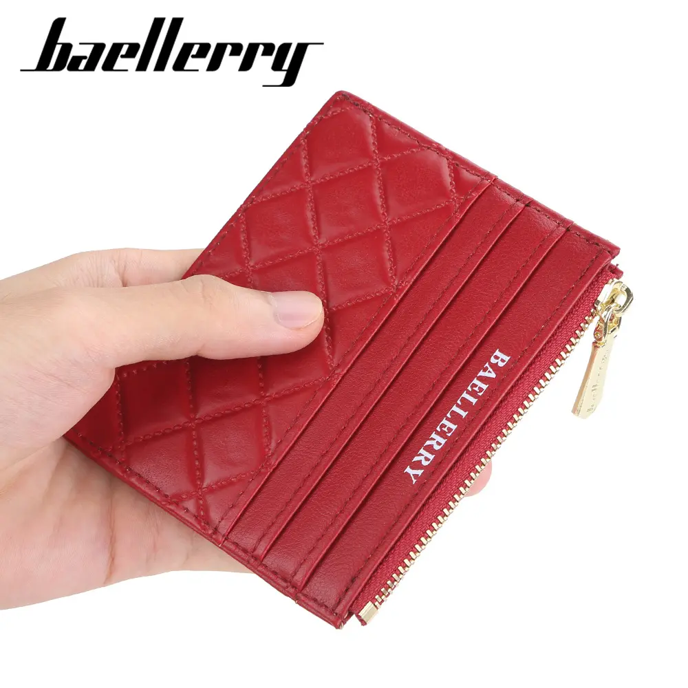Baellerry New Mini Women Wallets Card Wallets Slim Zipper PU Leather Top Quality Fashion Female Purse Card Holder Wallet