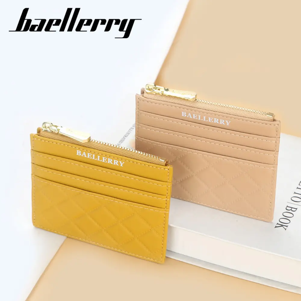 Baellerry New Mini Women Wallets Card Wallets Slim Zipper PU Leather Top Quality Fashion Female Purse Card Holder Wallet