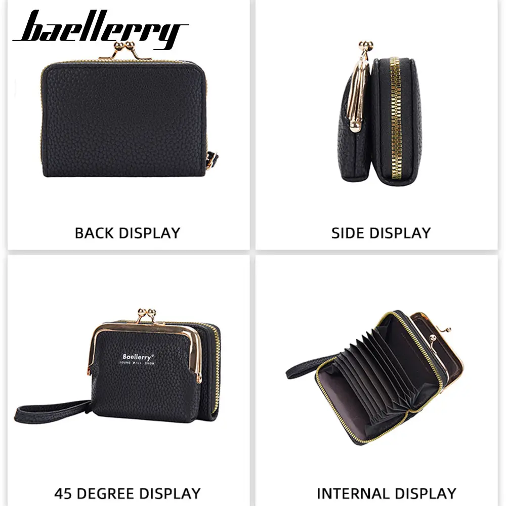 New Baellerry Short Women Wallets Luxury Brand Card Holder Female Purse PU Leather Simple Coin Pocket Cute Women's Wallet