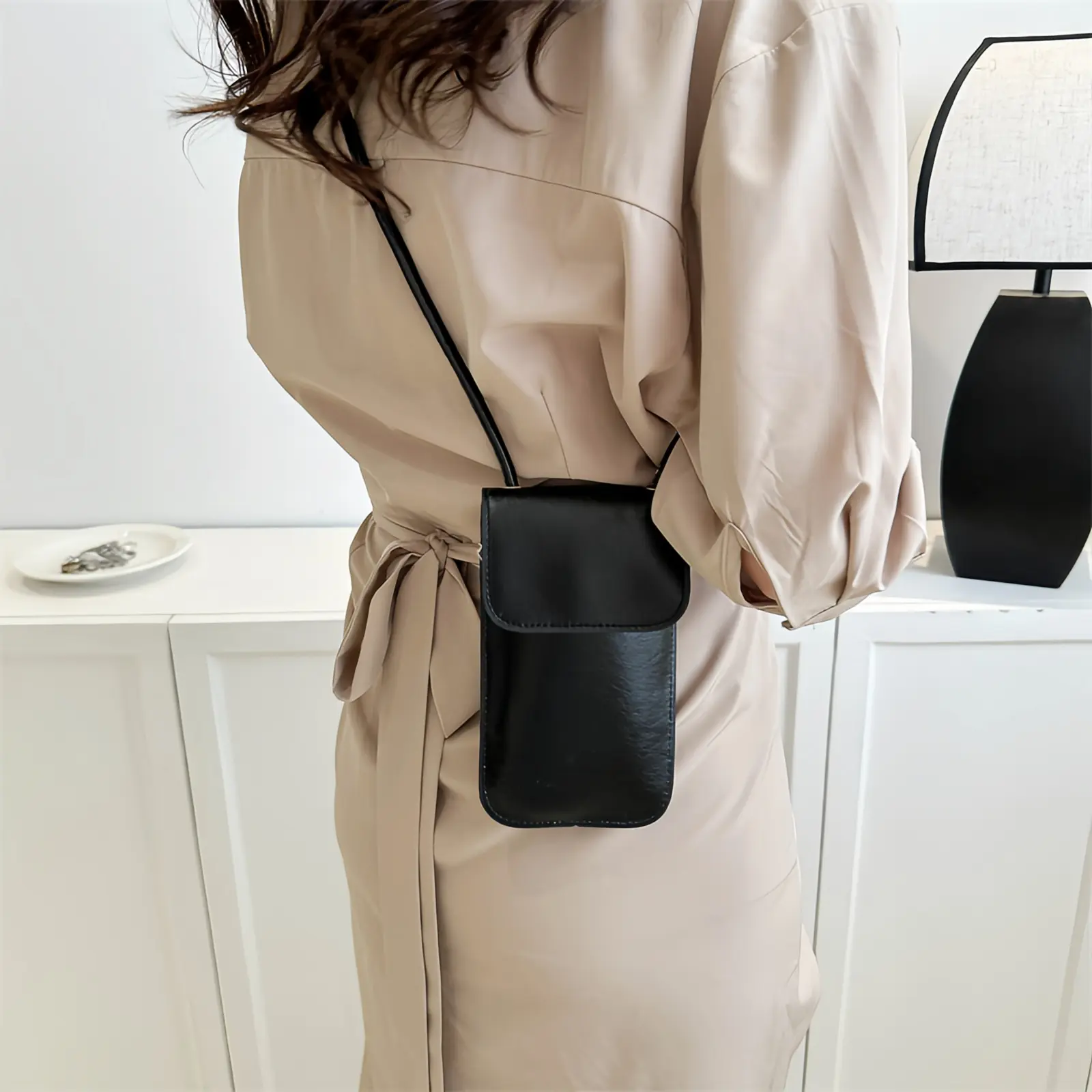 Women's Crossbody Bag - Minimalist Tote Bag with Phone Pocket, Lightweight, Detachable Shoulder Strap for Daily Commute-tan
