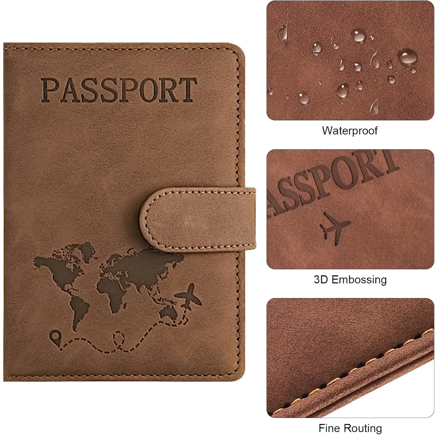 Women/Men Passport Holder for Travel Essentials PU Leather Passport Wallet Cover Case for Creditcard Organizer Bag