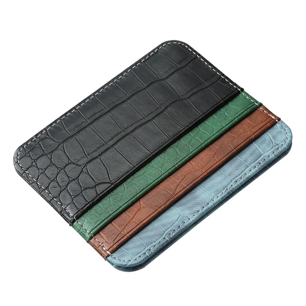 Ultra-thin PU Leather Credit Card Sleeve Card Storage Double-sided Card Holder Organizer Coin Pouch Wallet Card Protector