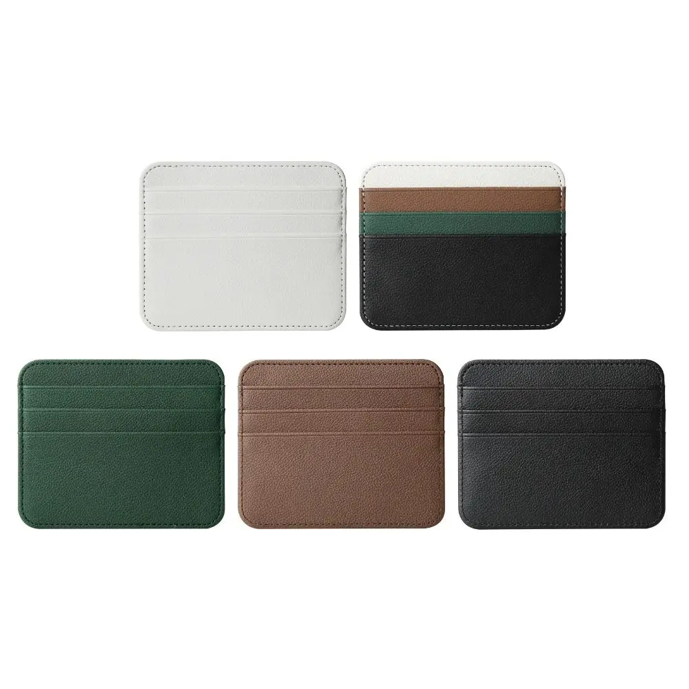 Ultra-thin PU Leather Credit Card Sleeve Card Storage Double-sided Card Holder Organizer Coin Pouch Wallet Card Protector