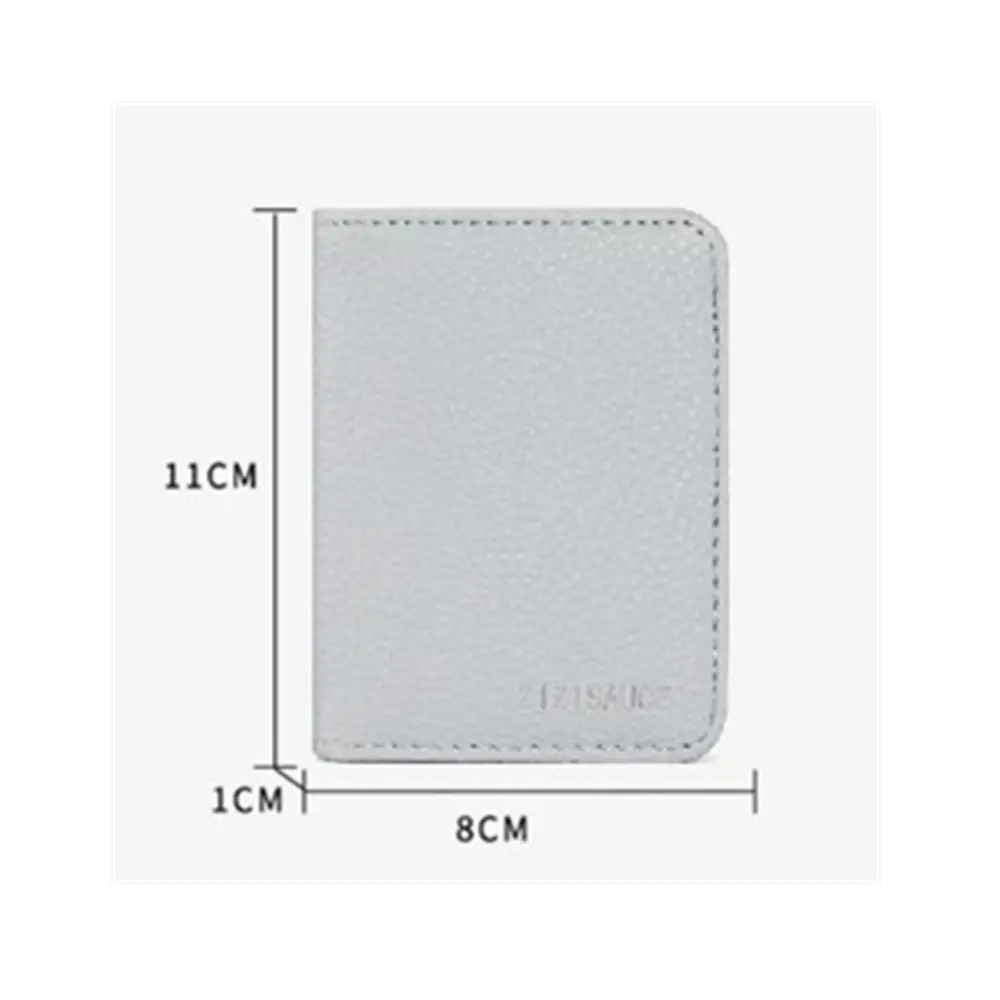 Multi-card Slot Solid Color Portable Leather Card Case Universal Bank Card Credit Card ID Bus Card Holder Travel Card Organizer