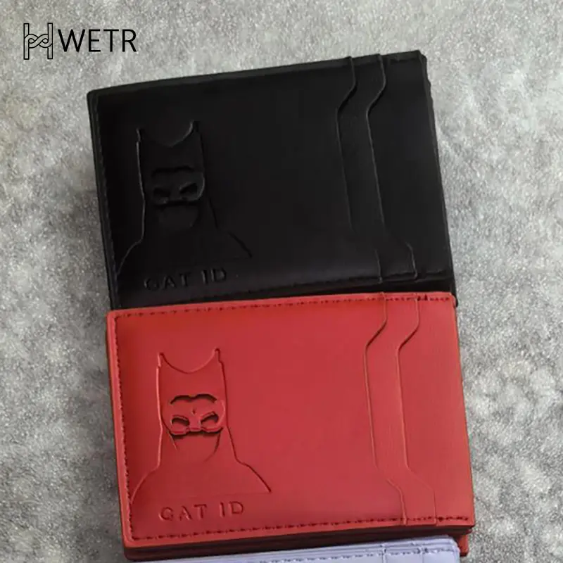 Leather Style Character ID Card Clip Hollow Out Character Design Multiple Card Slots Storage Protective Cover Gift