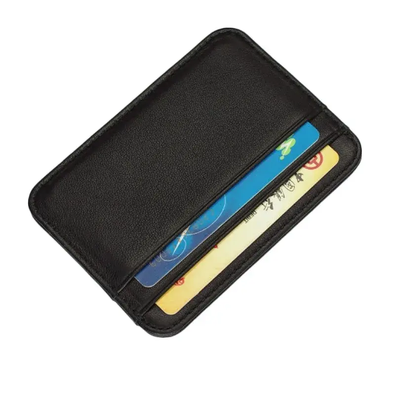 Real Cow Genuine Leather Credit Card Holder Wallet Men Women Slim Thin Minimalist Wallet Purse Money Bank Cardholder Case Choice