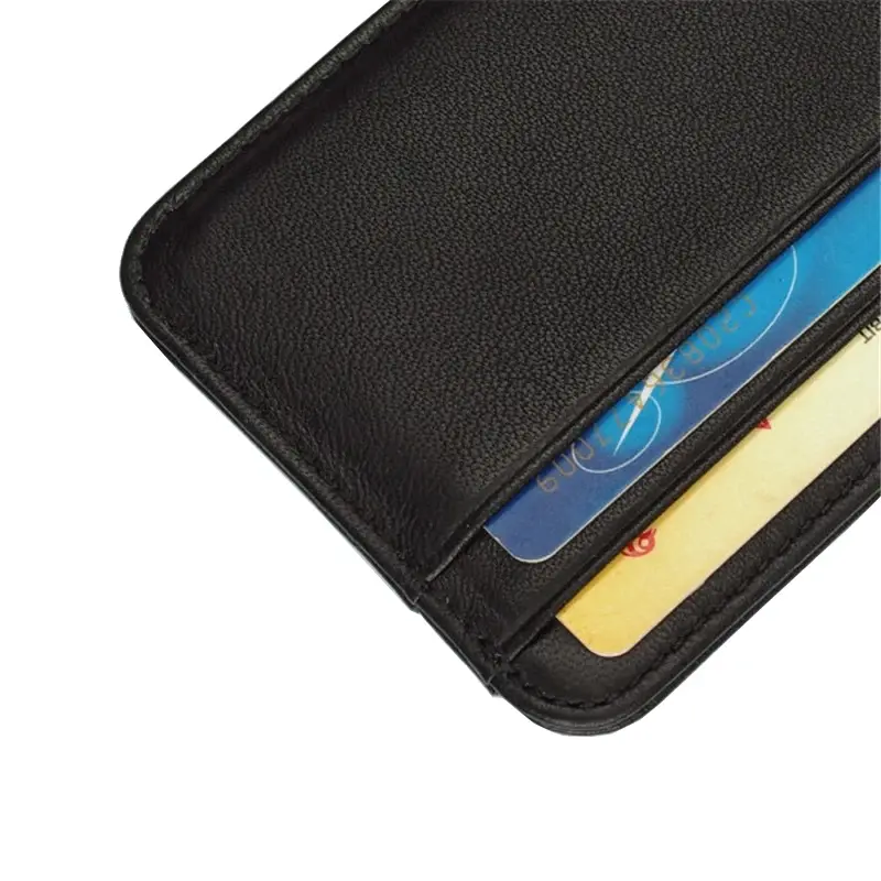 Real Cow Genuine Leather Credit Card Holder Wallet Men Women Slim Thin Minimalist Wallet Purse Money Bank Cardholder Case Choice