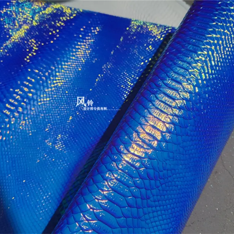 Leather Colorful Laser Reflective Fabric Waterproof for Coat Clothing Decoration Background Designer Diy Sewing Material Cloth