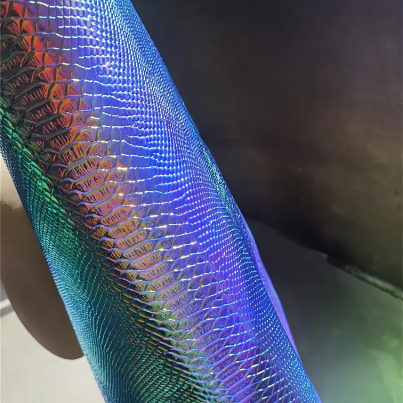 Leather Colorful Laser Reflective Fabric Waterproof for Coat Clothing Decoration Background Designer Diy Sewing Material Cloth
