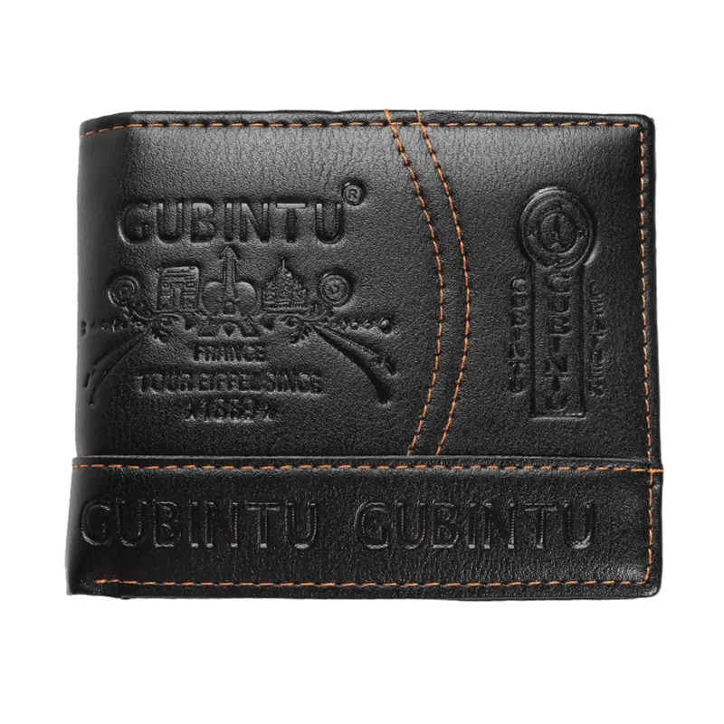 GUBINTU Fashion Embossed PU Leather Mens Wallet Short Coin Purse Student Slim Wallets ID Credit Card Holder Brand Wallet For Men