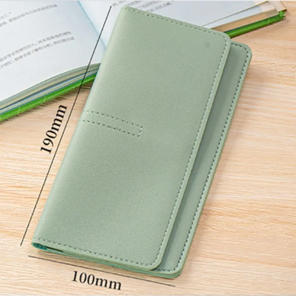 Minimalist PU Leather Leather Women Wallets Solid Color Large Capacity Women Thin Wallets Storage Bag Women Coin Purse