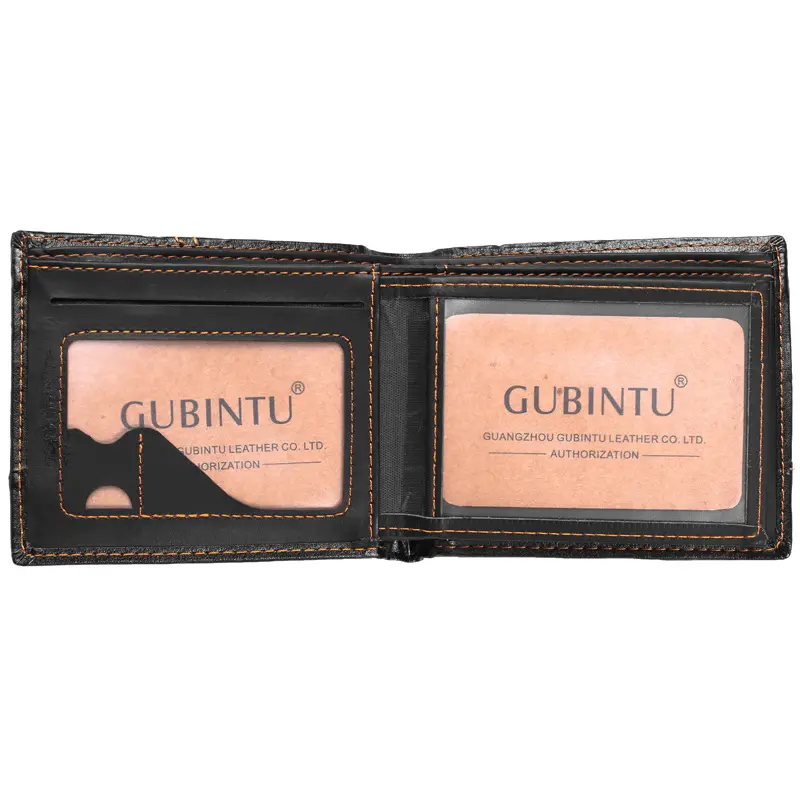 GUBINTU Fashion Embossed PU Leather Mens Wallet Short Coin Purse Student Slim Wallets ID Credit Card Holder Brand Wallet For Men