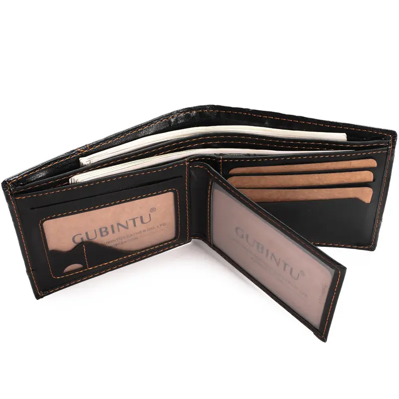 GUBINTU Fashion Embossed PU Leather Mens Wallet Short Coin Purse Student Slim Wallets ID Credit Card Holder Brand Wallet For Men