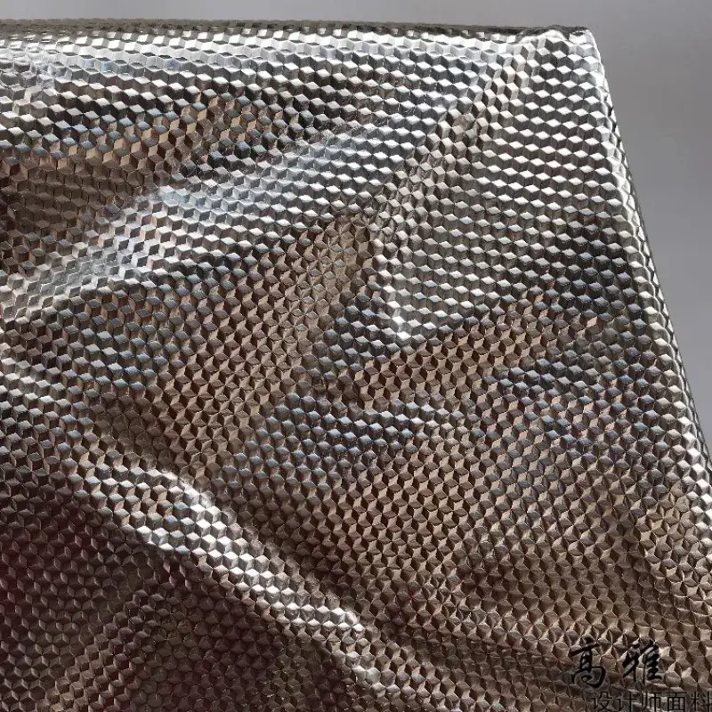 Metal Leather Fabric Waterproof Creative for Clothing Designer Dress Diy Seing Material Cloth Handmade Wholesale
