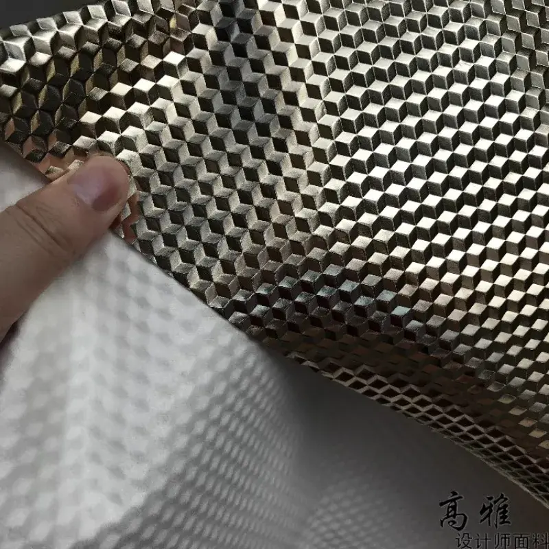 Metal Leather Fabric Waterproof Creative for Clothing Designer Dress Diy Seing Material Cloth Handmade Wholesale