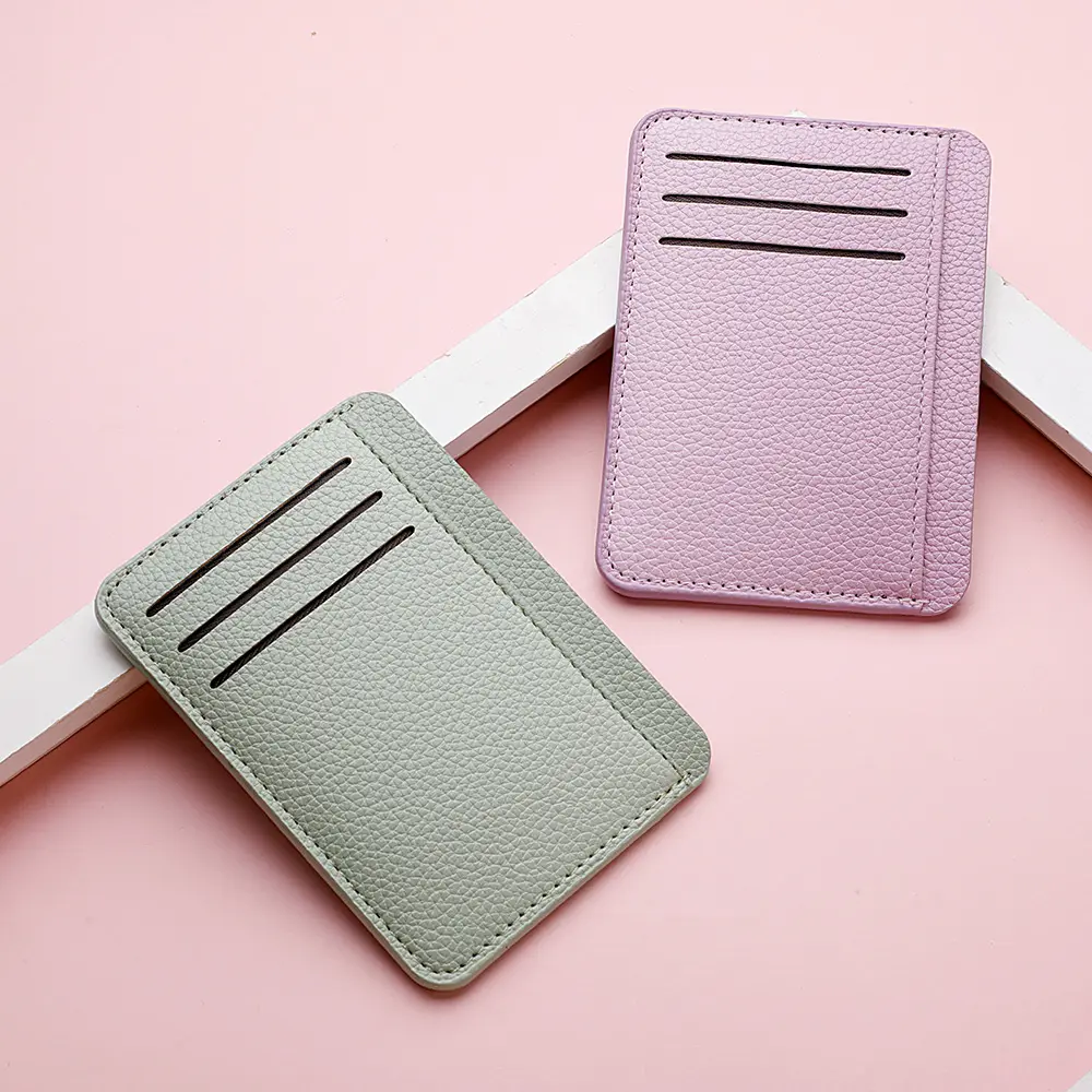 1pcs Women's Short Ultra Thin Mini Fashion Bank Card Credit Card Holder Wallet Simple PU Leather Card Holder