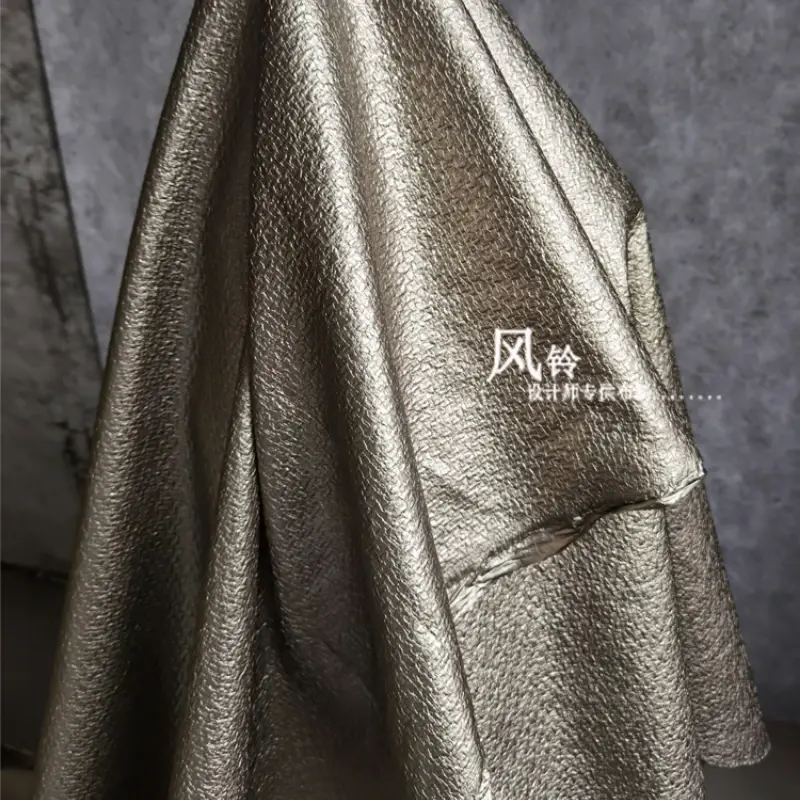 Waterproof Imitation Leather Fabric for Outerwear Clothing Designer Handmade Diy Sewing Material Cloth Wholesale