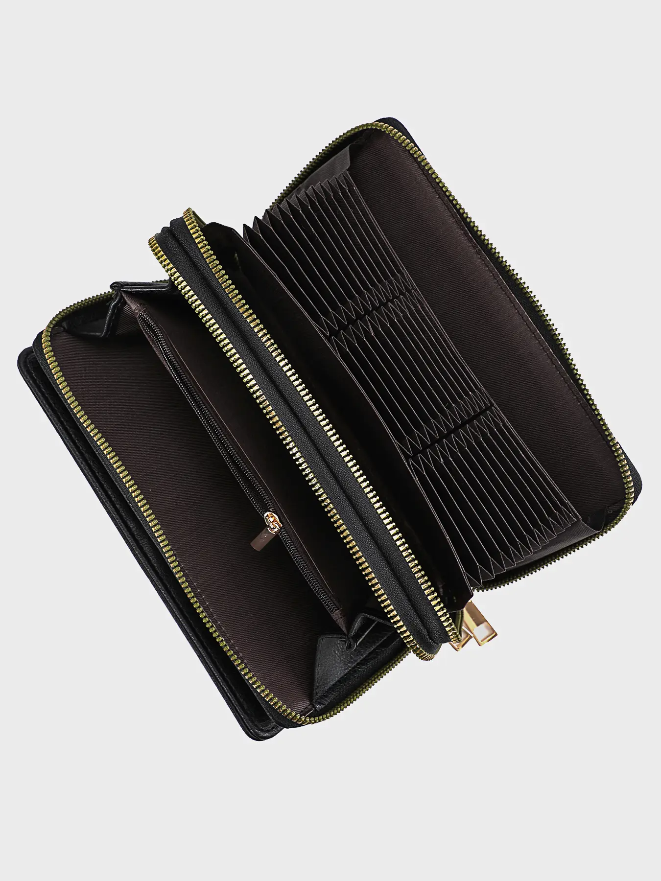 New women's long purse letter embroidery double zipper multi-function multi-card holding bag women's mobile purse