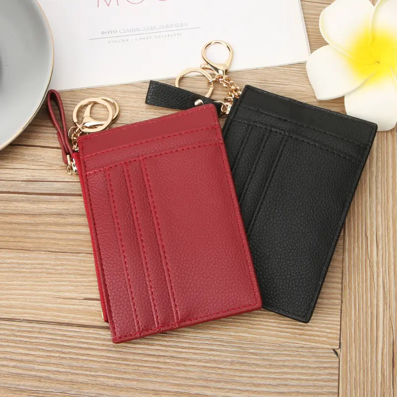 New mini student Korean women's foreign trade purse keychain cute multi-card simple creative card bag