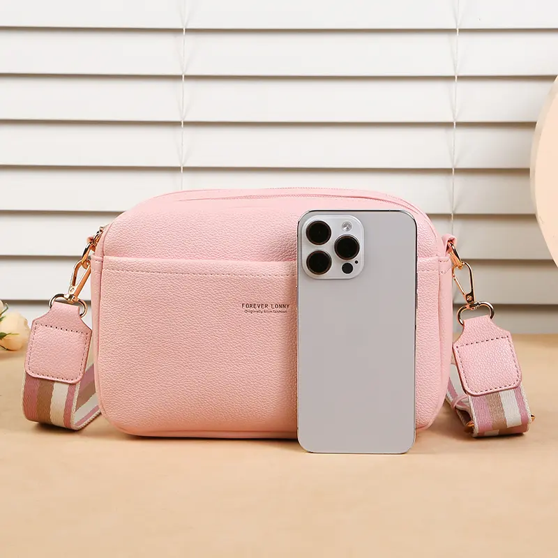 New Women's Bag Single Shoulder Crossbody Small Bag Multi Zipper Large Capacity Casual PU Women's Bag Women's Small Square Bag
