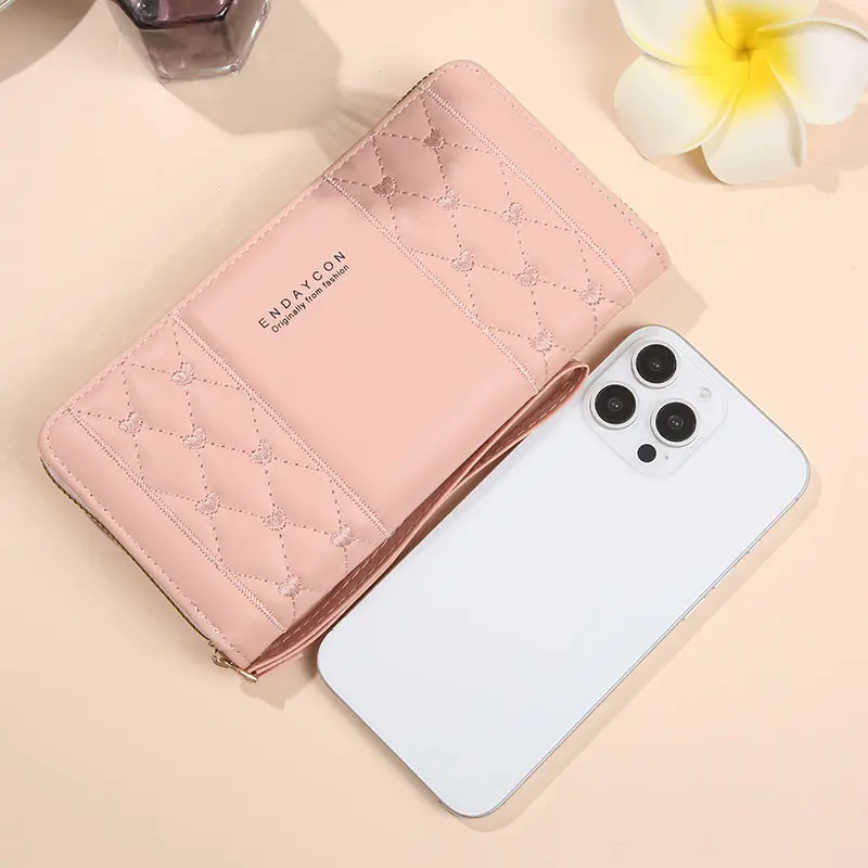 Purse female long single pull niche design sense ins style lady purse Korean version student coin wallet