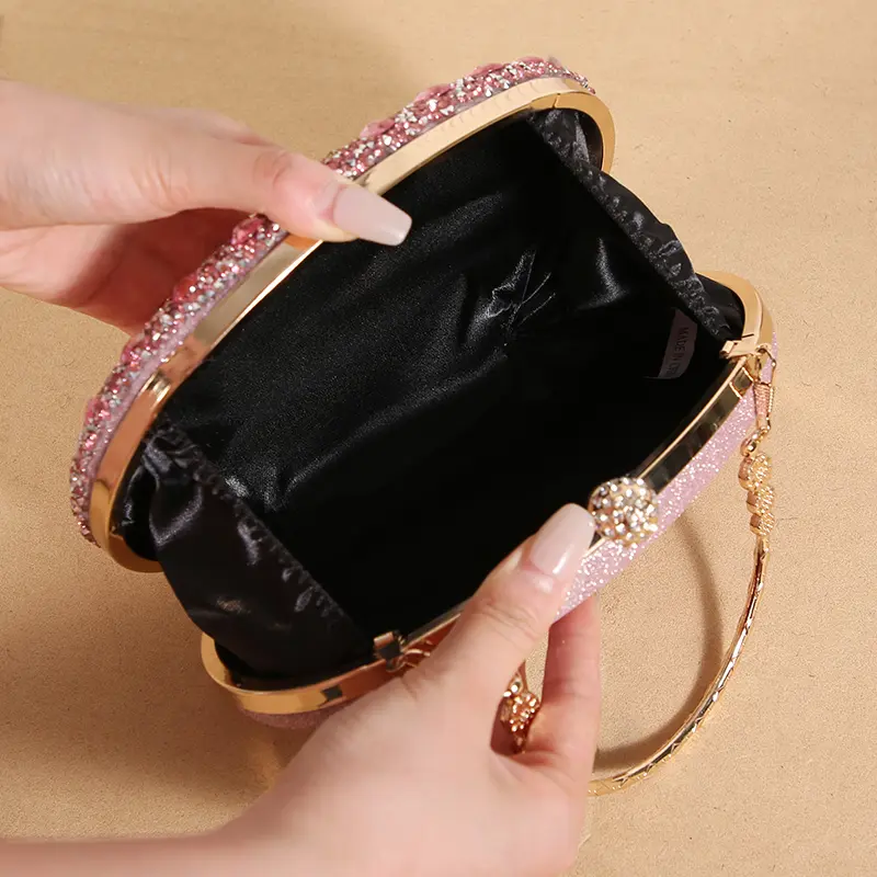 Cross-border explosive sunflower dinner bag Fashion banquet clutch bag Dress evening bag Diamond set bag European and American p