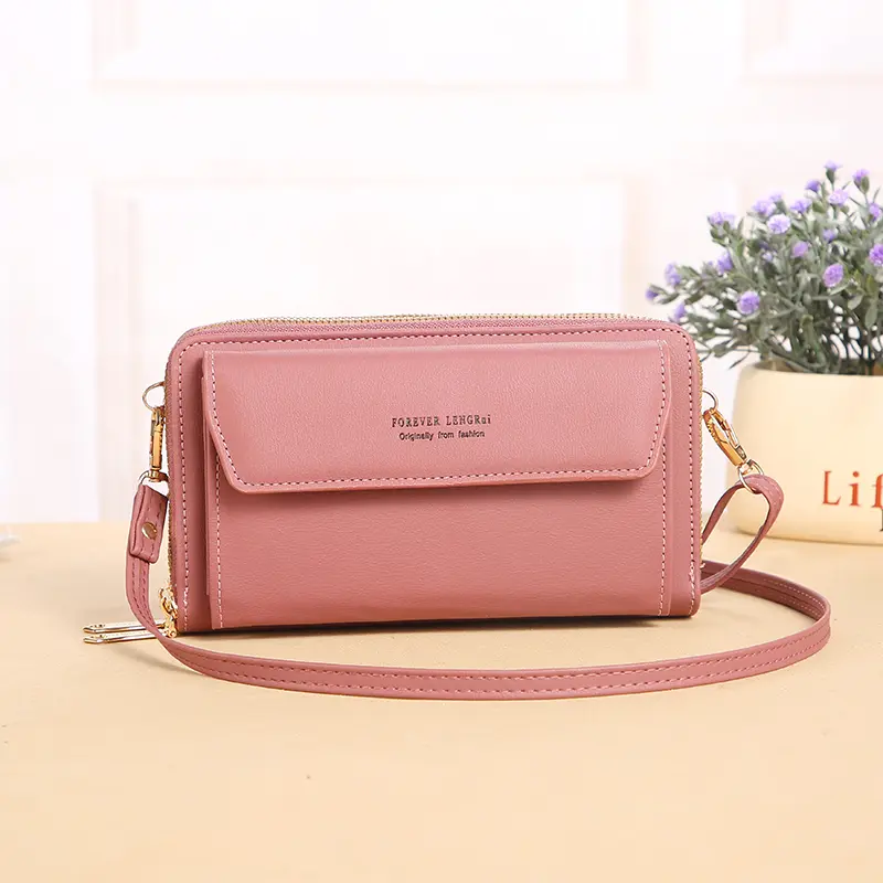 New women's crossbody bag Korean version of summer fashion shoulder bag with large capacity double zipper mobile phone bag