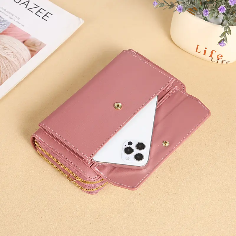 New women's crossbody bag Korean version of summer fashion shoulder bag with large capacity double zipper mobile phone bag
