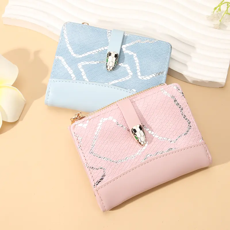 Women's short ins wallet Women's small wallet women's advanced sense folding wallet cross-border multi-card zero wallet