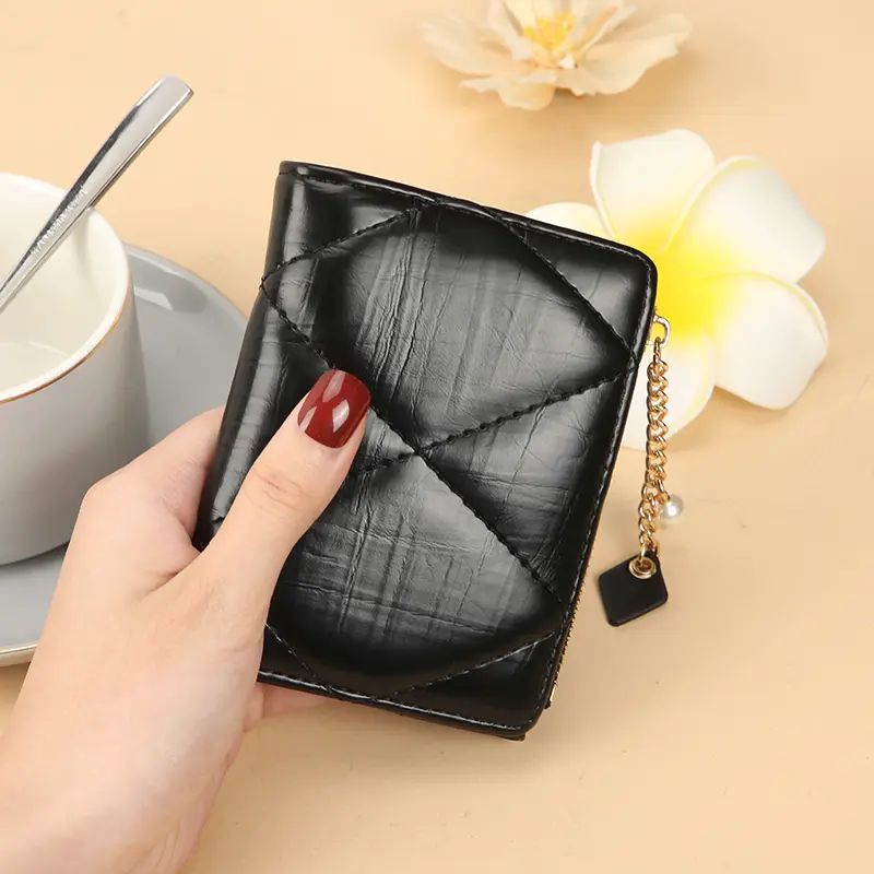 Pearl pendant ~ Simple multi-color two-fold large capacity WALLET cross-border new coin wallet ladies spot wallet