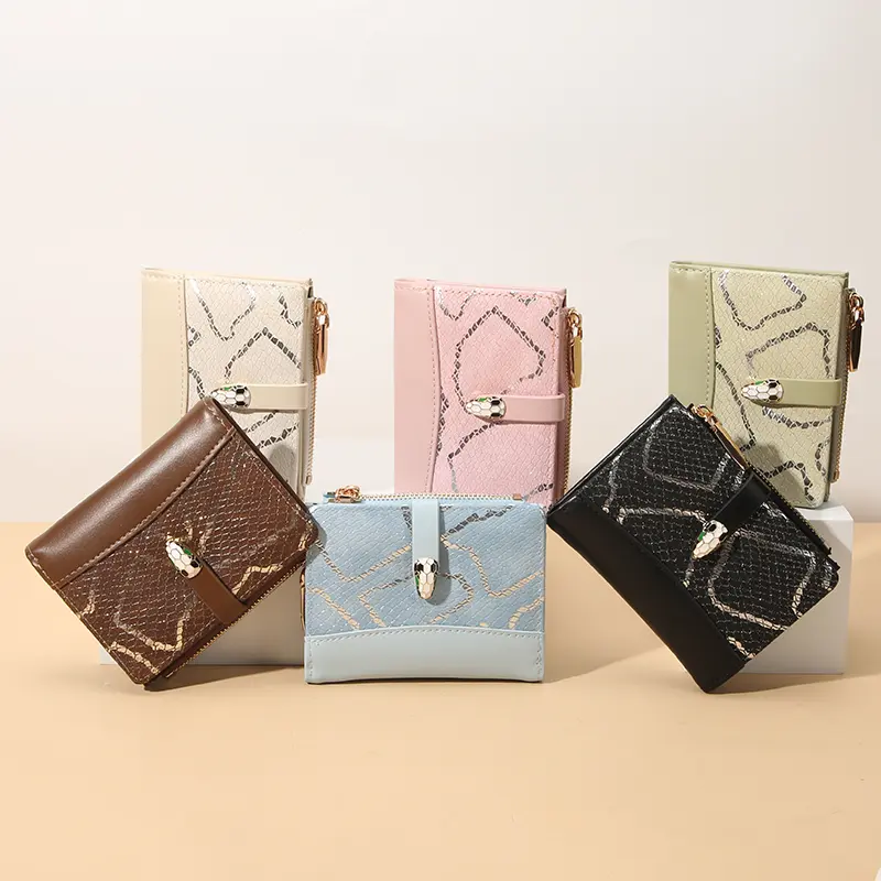 Women's short ins wallet Women's small wallet women's advanced sense folding wallet cross-border multi-card zero wallet