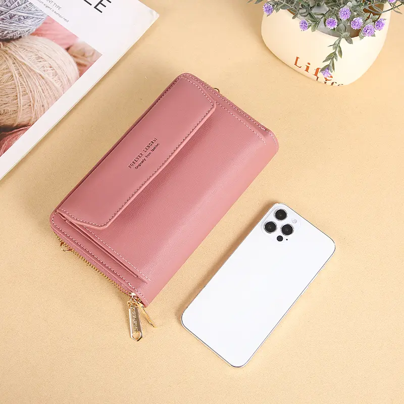 New women's crossbody bag Korean version of summer fashion shoulder bag with large capacity double zipper mobile phone bag