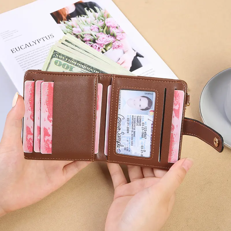 New minimalist women with keychain, multiple card slots, zero wallet, mini multifunctional small wallet card bag