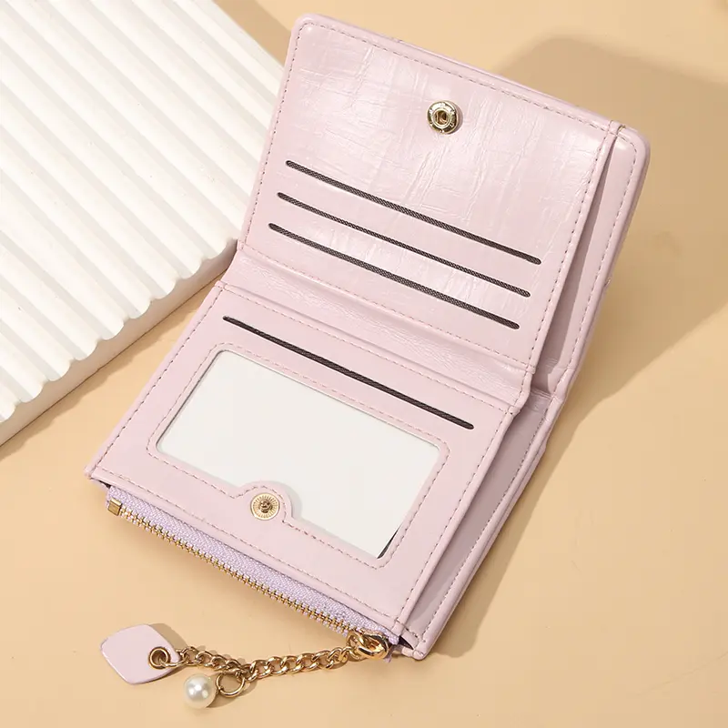 Pearl pendant ~ Simple multi-color two-fold large capacity WALLET cross-border new coin wallet ladies spot wallet