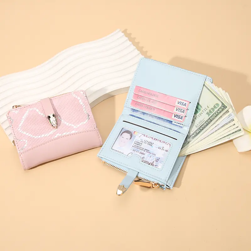 Women's short ins wallet Women's small wallet women's advanced sense folding wallet cross-border multi-card zero wallet