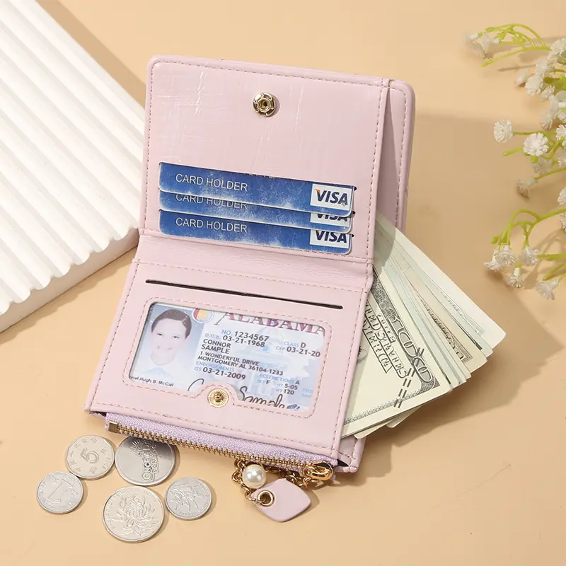 Pearl pendant ~ Simple multi-color two-fold large capacity WALLET cross-border new coin wallet ladies spot wallet
