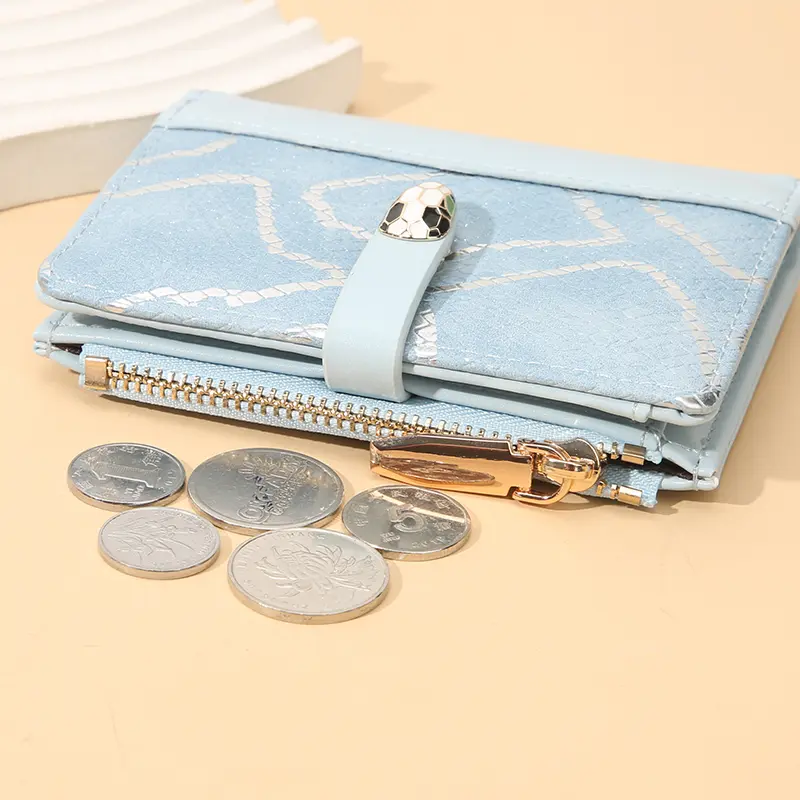 Women's short ins wallet Women's small wallet women's advanced sense folding wallet cross-border multi-card zero wallet