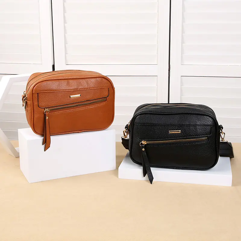 New multi-layer soft leather middle-aged women's large capacity shoulder bag versatile and simple crossbody bag