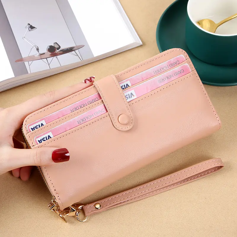New Women's Wallet Korean Edition Double Zipper Long Handbag Multi Card Zipper Bag Women's Money Clip