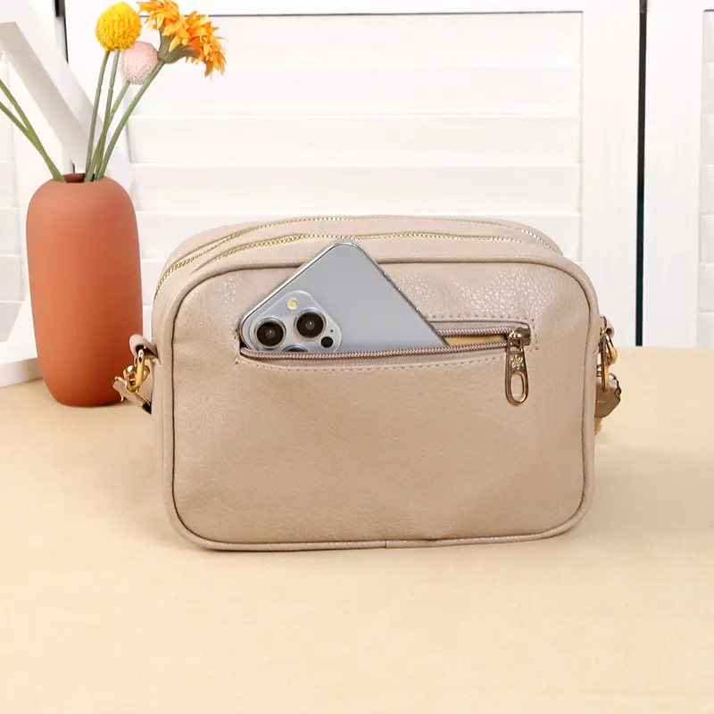 New multi-layer soft leather middle-aged women's large capacity shoulder bag versatile and simple crossbody bag