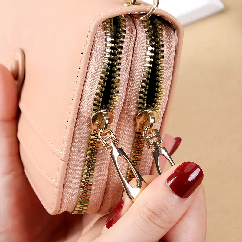 New Women's Wallet Korean Edition Double Zipper Long Handbag Multi Card Zipper Bag Women's Money Clip