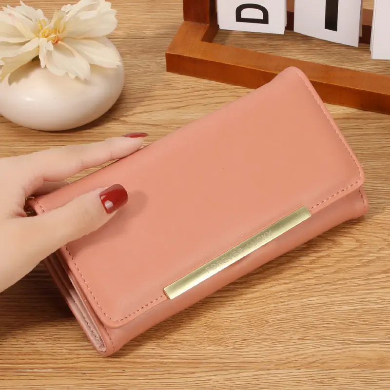 New three-fold wallet for women; long, high-end handbag; ladies' multi-card holder; multifunctional ladies' purse.