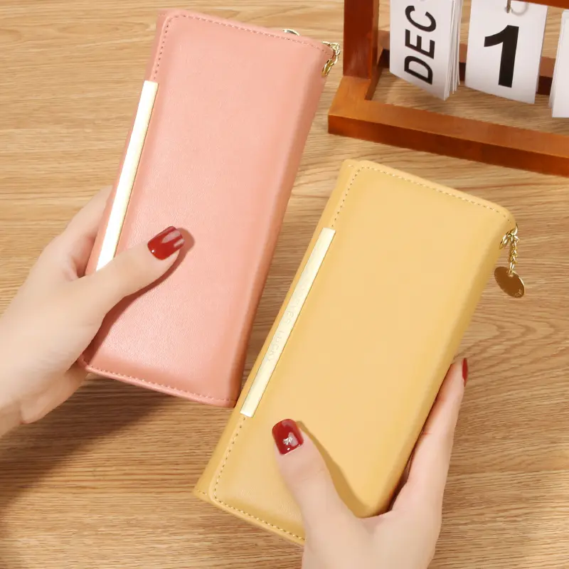 New three-fold wallet for women; long, high-end handbag; ladies' multi-card holder; multifunctional ladies' purse.