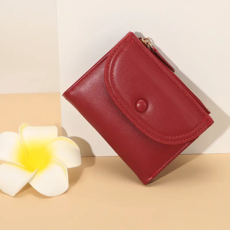 Cross-border leisure fashion senior sense ladies purse ins foreign trade simple zipper card bag short purse