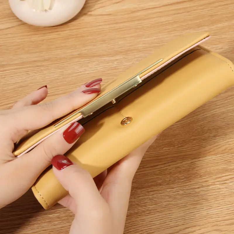 New three-fold wallet for women; long, high-end handbag; ladies' multi-card holder; multifunctional ladies' purse.