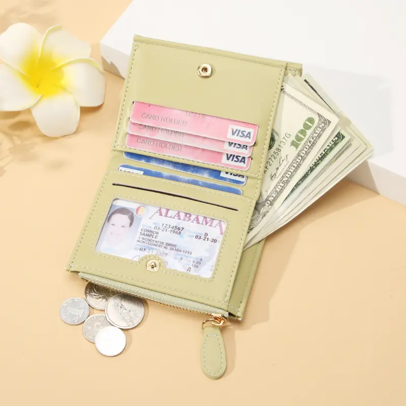Cross-border leisure fashion senior sense ladies purse ins foreign trade simple zipper card bag short purse