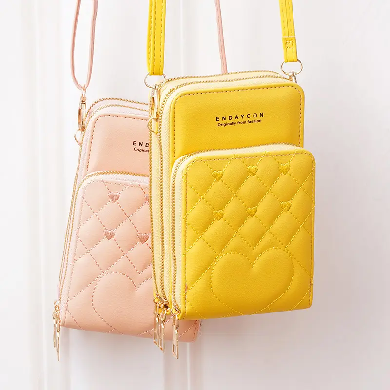 New Large Capacity Multi-Functional Fashion Simple Shoulder Small Bag Shoulder Three Layers Zip-up Mobile Phone Bag Women's